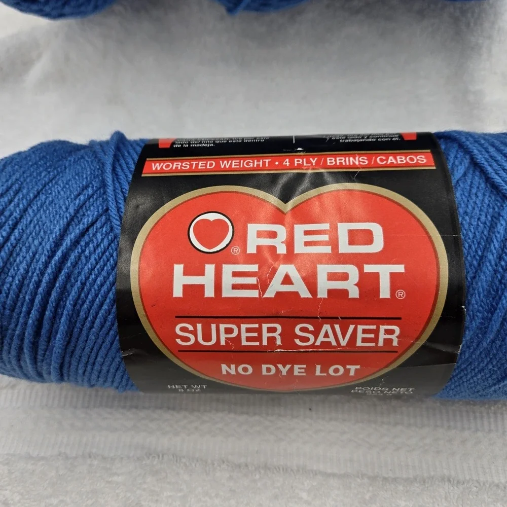 Red Heart Super Saver yarn 8oz 364yds Skipper Blue #0384 100% acrylic No Dye
